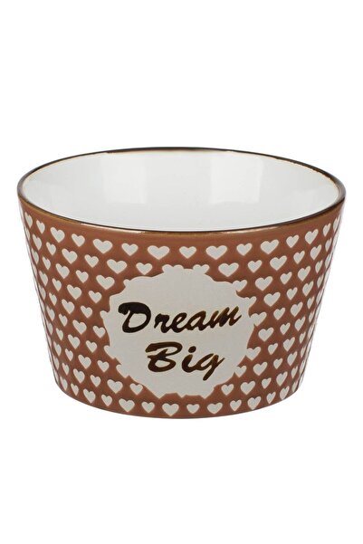OEM Dream Big Ceramic Heart Pattern Terracotta Bowl 560ml