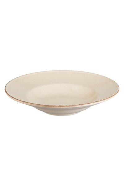 OEM Deep Pasta Plate Beige Ceramic Nordic Style Ø15cm