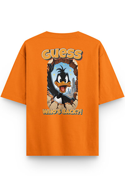 Overoz Даккі Дак з принтом на спині, напів-оверсайз, помаранчева футболка 1393