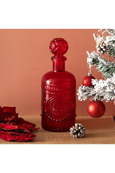 OEM Red Bottle with Embossed Pattern for Liquor 1L
