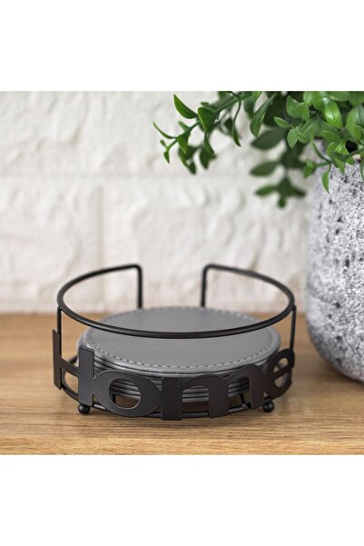 OEM Round Black Metal Stand for "Home" Cup Holder Ø12x4.5cm