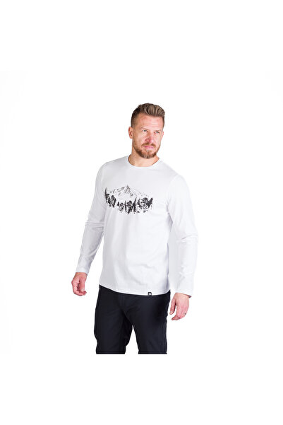 NORTHFINDER Tricou bumbac cu maneca lunga barbati Stewart white