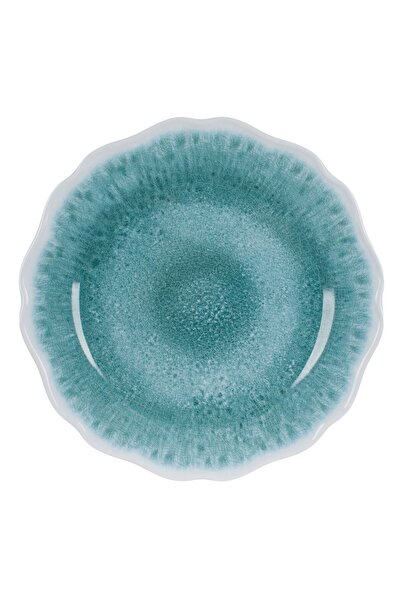 OEM Melamine Plate Turquoise Scallop 27.5cm