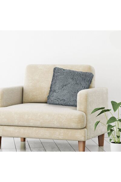 OEM Winter Decorative Pillow Faux Fur Gray Shaggy 50x50cm