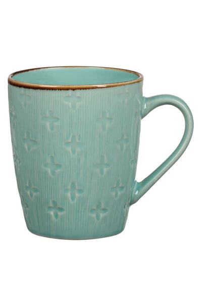 OEM 3D Cross Mint Green Ceramic Mug 385ml