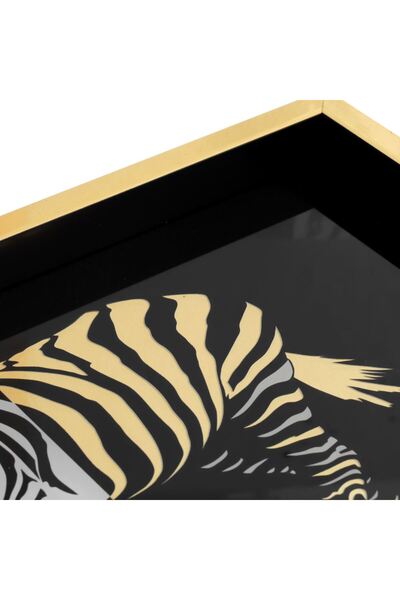 OEM Plastic Tray Gold Black White Zebra 37x3x22cm