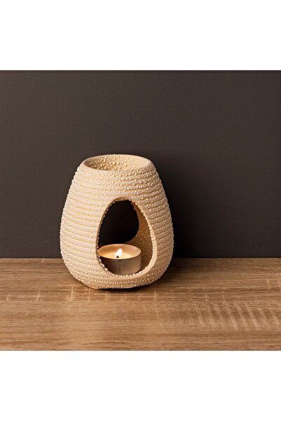 OEM Ceramic Scented Oil Holder Oval Cream Model Ø9x10.5cm