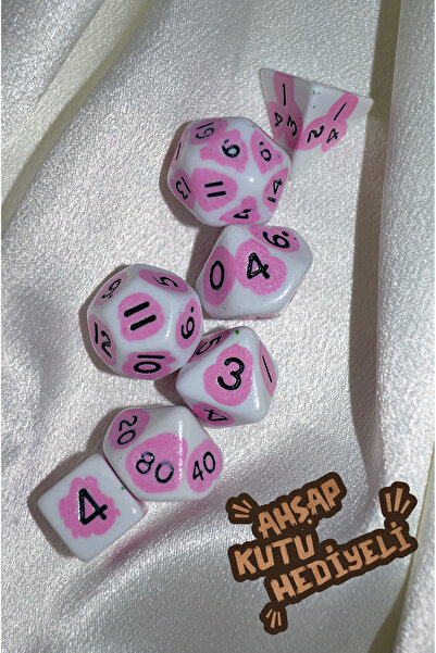 DiceLand Gnome Pembe El Yapımı DND Zar Seti – DiceLand, 7’li RPG Zarları + Ah...