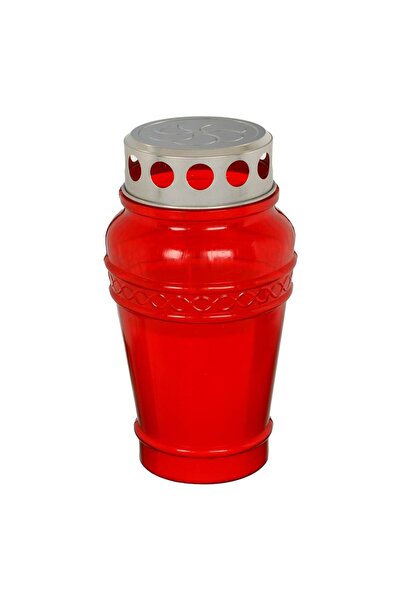 OEM Red Decorative Candle with Lid Ø9.5x17.5cm