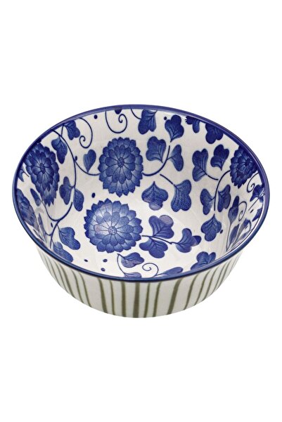 OEM Bol Ceramic cu Model Floare Albastra 250ml