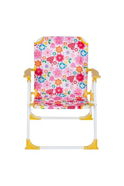 OEM Yellow Metallic Beach Chair with Floral Pattern for Children 37x35x46cm