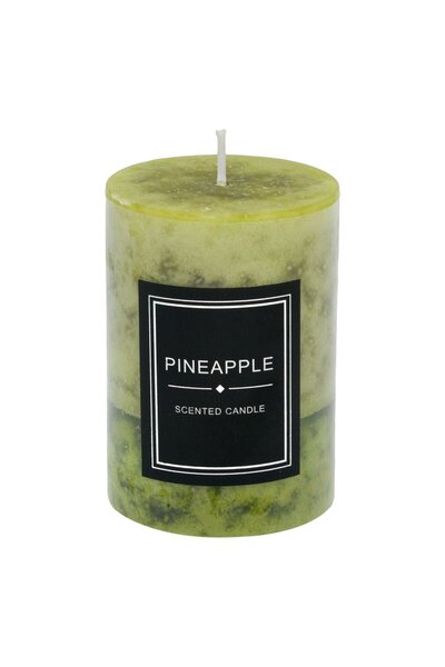 OEM Lime Green Scented Candle with Pineapple Aroma Ø6.8x10cm