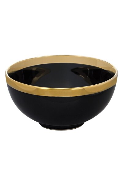 OEM Black Ceramic Bowl with Gold Rim 520ml
