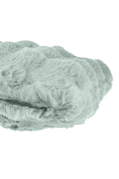 OEM Mint Green Faux Fur Winter Decorative Pillow with Embossed Pattern for Sofa 40x40cm