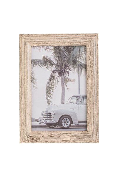 OEM Beige Wooden Photo Frame with Brown Pattern 10x15cm