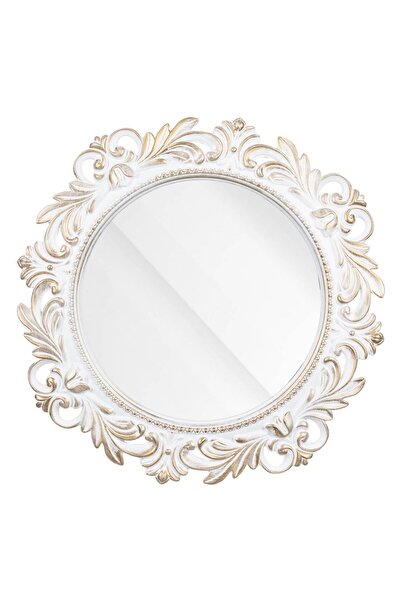 OEM Oglinda de Perete Cadru din Plastic Alb Auriu Brushed 47cm