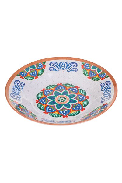 OEM Melamine Deep Plate with Colorful Aztec Pattern Ø22.9cm