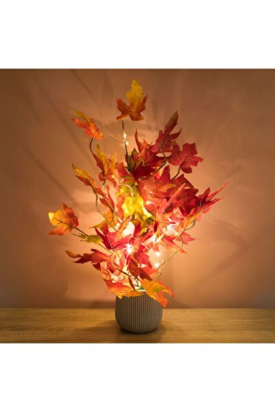 OEM Ghiveci Decorativ cu Frunze de Toamna & LED 57cm