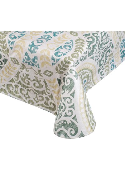 OEM Green Yellow Mandala Laminated Tablecloth 180x140cm