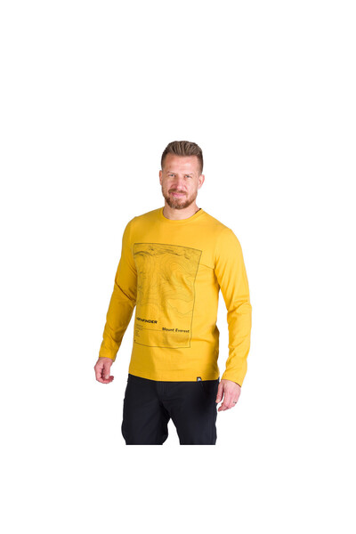 NORTHFINDER Men's long-sleeved cotton T-shirt Henderson goldenyellow
