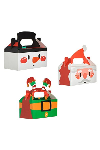 OEM Paper Candy Boxes Santa Claus Snowman & Elf 20x9x9cm - 3pcs