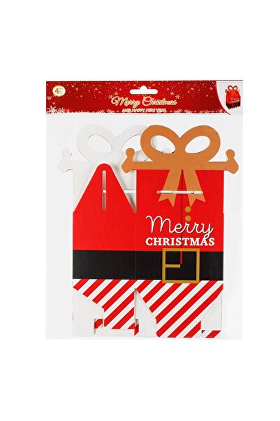 OEM Christmas Candy Boxes Santa's Belt Merry Christmas 10x7.5x20cm - 4pcs