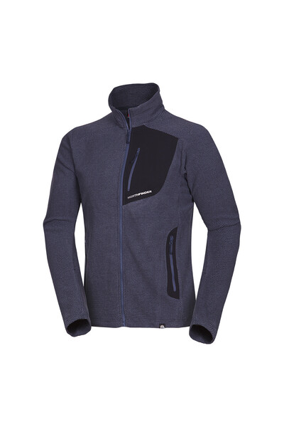 NORTHFINDER Bellamy bluenights men's melange trekking fleece jacket