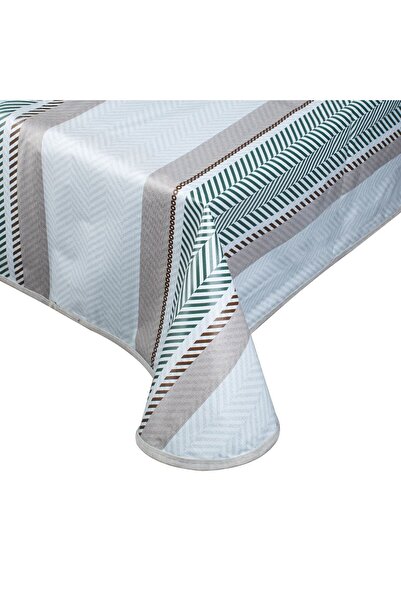 OEM Summer Tablecloth with Green Zigzag Pattern & Stripes Made of Plastic 180...