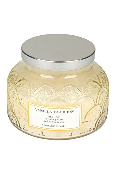 OEM Lumanare Parfumata Ecru cu Aroma Vanilla Bourbon ”Believe” in Borcan cu C...