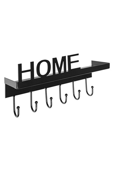 OEM Μεταλλική Θήκη για Κλειδιά "HOME" με 6 Γάντζους & Ράφι 25x8x14cm