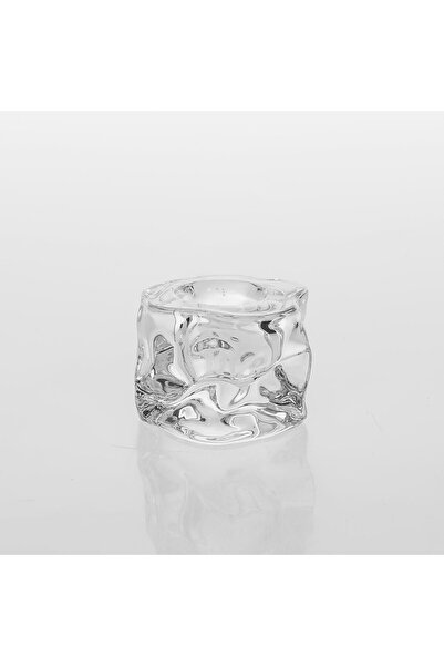 OEM Decorative Short Candlestick Made of Transparent Glass Rose Shape 5x5x4cm