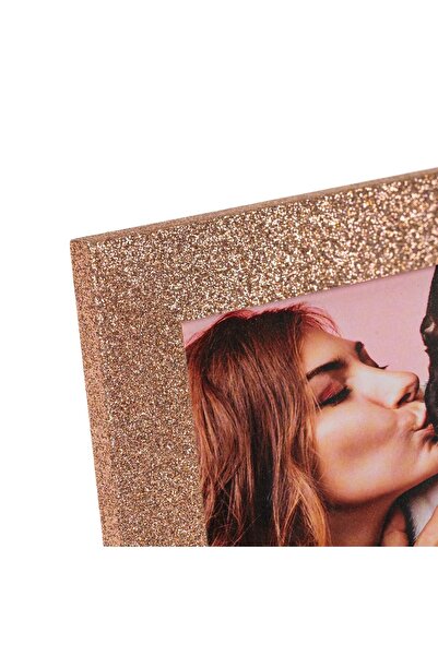 OEM Rose Gold Wooden Photo Frame with Glitter 13x18cm