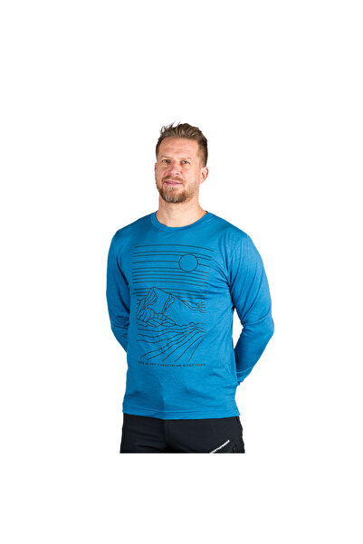 NORTHFINDER Men's merino wool outdoor t-shirt Erno blue