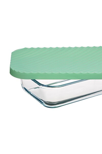 OEM Glass Casserole with Plastic Lid Mint Green 650ml