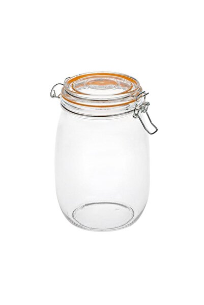 OEM Transparent Glass Jar with Sealing Lid 1L