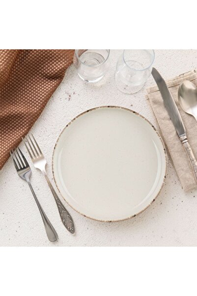 OEM Nordic Style Ceramic Beige Fruit Plate Ø27cm