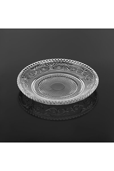 OEM Transparent Carved Glass Dessert Plate Ø15cm