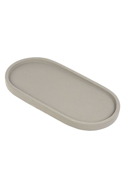 OEM Decorative Oval Gray Cement Plate 35x18x2.5cm