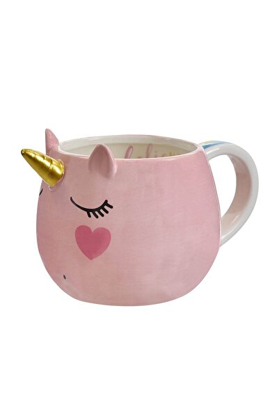 OEM Cana Ceramica 3D Unicorn Roz "Believe in Magic" 580ml