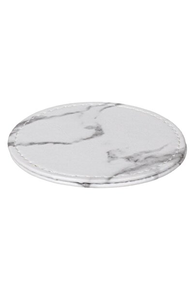 OEM Round White Marble Faux Leather Cup Holder 10cm