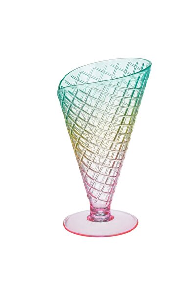 OEM Rainbow Plastic Bowl Ice Cream Cone Pattern Ø16.5x9.5cm