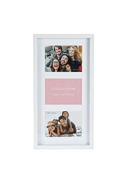 OEM Decorative Frame Passepartout White Wood (3 Pictures) 27.5x3x52.5cm
