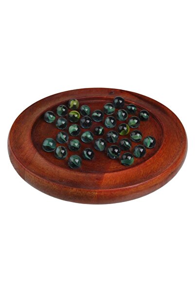OEM Decorative Wooden Tray with Glass Balls Ø30x3.5cm
