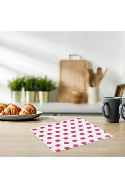 OEM 1-Ply Table Napkins White Green Pink Polka Dots 33x33cm - 160pcs