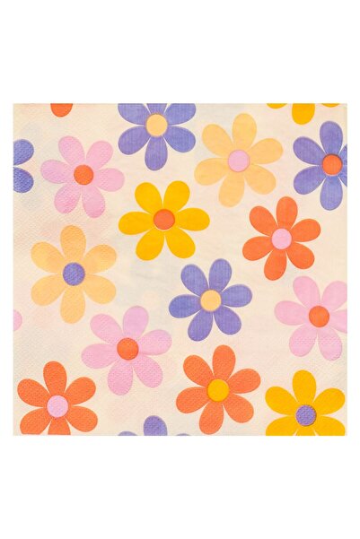 OEM 2-Ply Table Napkins Ecru Daisy Pattern 33x33cm - 40pcs