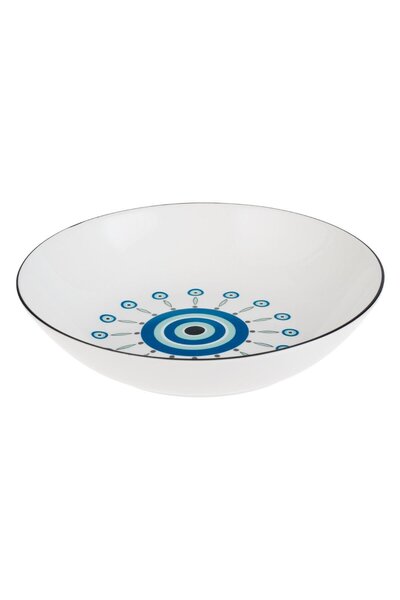 OEM Tribal Eye White Porcelain Deep Plate 780ml
