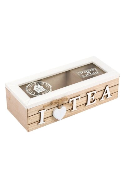 OEM Wooden Box with 3 Compartments for Tea 24x10x7cm