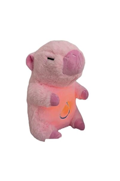 OEM Jucărie interactivă Capibara, Respiră cu muzică liniștitoare, 25 cm, Roz