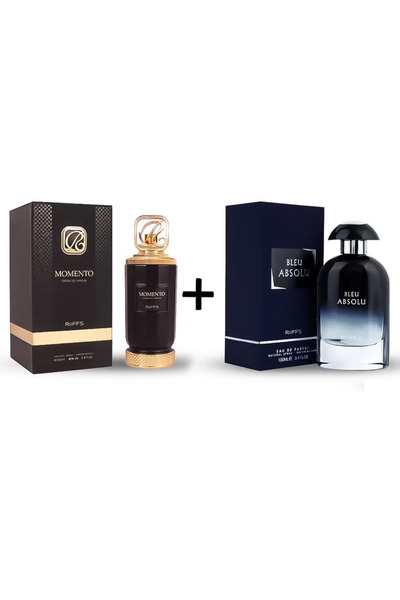 Riiffs عطر مومنتو إكستريت دي بارفان للرجال، 100 مل + عطر بلو أبسولو للرجال، أو دي بارفان، 100 مل