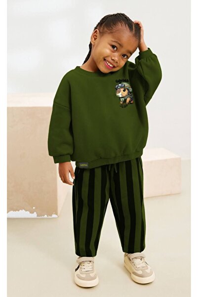 West Sky 3-Ply Non-Ironing Capybara Printed Top and Bottom 2-Piece Unisex Children's Set